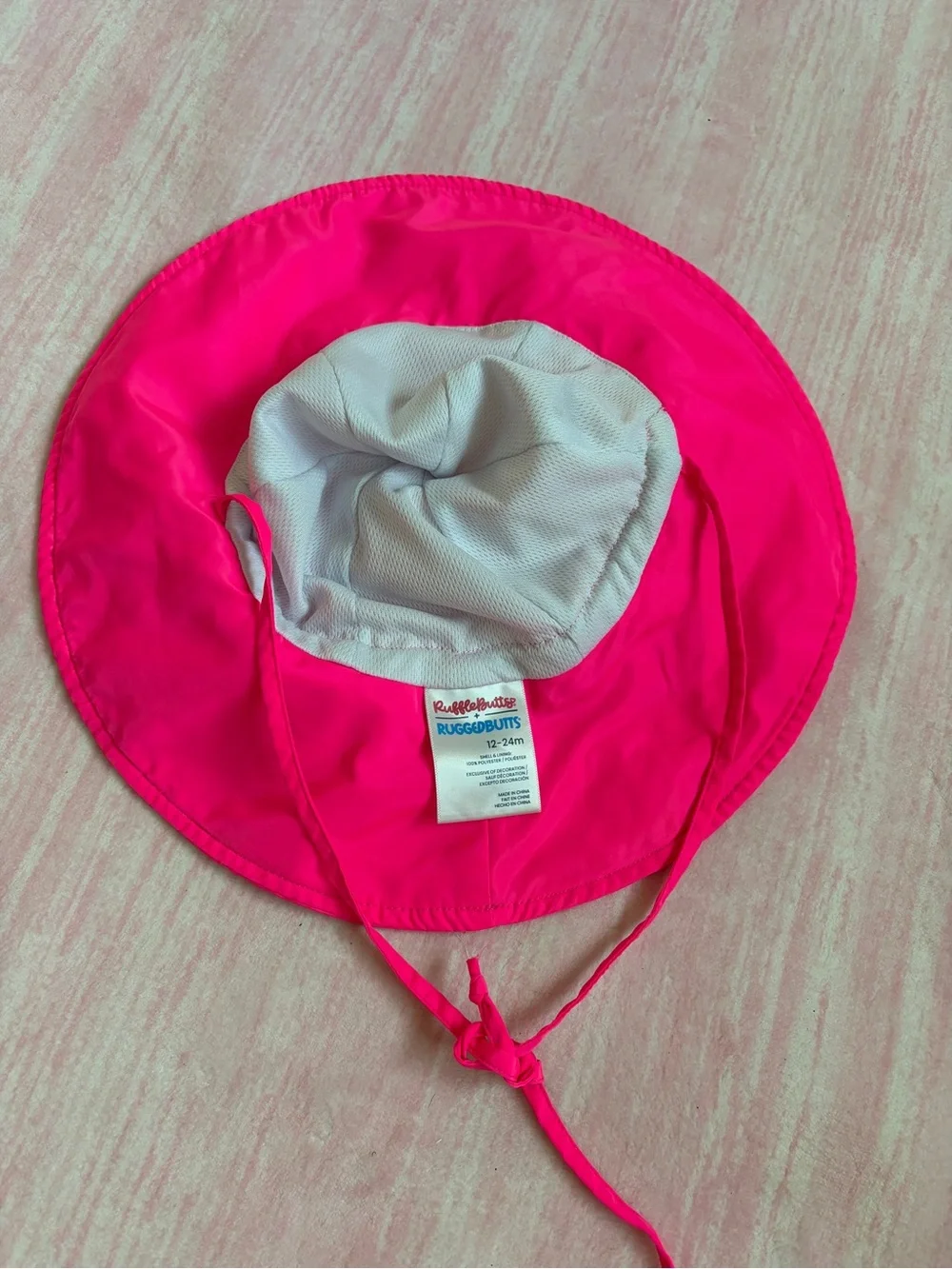 Ruffle Butts Hot Pink Wide-Brim Sun Hat for Kids